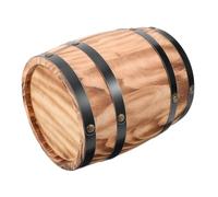 INOOMP Vintage Style Wood Barrel Craft Decoration Solid Oak Wine Barrel Ornament for Bar Decor Natural Wood Prop for Home and Party
