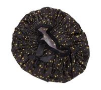 INOOMP Waterproof Oxford Fabric Bathing Cap with Elastic Bow, Double-layer Shower Hair Cover for Women, Starlight Pattern Bath Shower Hat