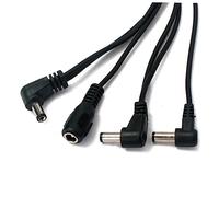 INOOMP Way Daisy Chain Cable Cord for Electric Guitar Right Angle Power Supply Splitter Adapter Black Copper Wire for Multiple Effect Pedals