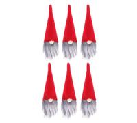 INOOMP Wine Festive Set Bottle Hat 6pcs Covers Christmas Red Made of Nonwoven Fabric Unique Bottle Jackets for Home and Restaurant Decoration for Holiday Table Decor