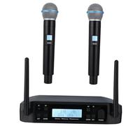 INOOMP Wireless Handheld Microphone System Uhf Dual Channel with 2 Cordless Professional Vocal Mics for Karaoke Singing Stage Performance Outdoor Events Uk Plug Ac230v