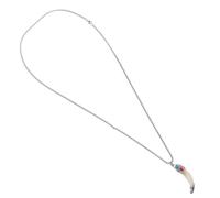 INOOMP Wolf Tooth with Natural Teeth Titanium Steel Pendant Necklace Versatile Design Statement Piece for Men and Women Suitable for Everyday Casual Wear and Stylish Outfits
