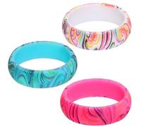 INOOMP Women Silicone Wedding Ring 3Pcs Thin Silicone Rings Comfortable Feelings for Daily Wear and Any Occasion That May Damage or Lose Your Precious Wedding Ring