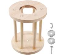INOOMP Wood Feeder for Rabbits and Small Pets Cage Mount Feed Tool with Fixator, Khaki Wood Container Holder, Easy to Fix, Prevents Rabbits from Eating Mess in Cage