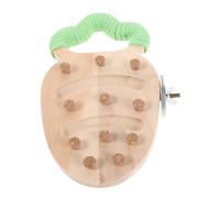 INOOMP Wood Parrot Perch Stand Platform with Carrot Foraging Wooden Bird Cage Accessory for Budgie Lovebird Finch Conure Flat Bird Stand for Small Parrots