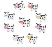 INOOMP Wooden Animal Buttons 100Pcs Cow Design 2 Holes for DIY Craft Projects Sewing Clothes and Hats Decoration