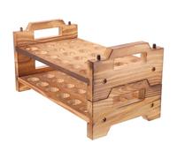 INOOMP Wooden Quail Egg Rack with 24 Holes, Stackable Double-layer Design for Small Eggs and Chocolate Balls, Versatile Storage to Maximise Kitchen Counter or Refrigerator Space,