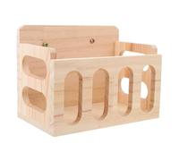 INOOMP Wooden Rabbit Feeder Rack Hollow Design Small Animal Grass Feeder Bowl for Guinea Pigs and Bunnies Cage-mounted Anti-waste Hay Feeding Station