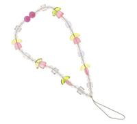 INOOMP Wrist Strap Cell Phone Chain and Ladies Anti-lost Easy to Install Acrylic Material Beautiful Beaded Design Random Colour Phone Decoration Accessory Random Color
