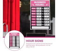 INOOMP Writable Business Hours Sign Double Sided Pvc Store Hours Sign with Removable Self-adhesive Back and Dirt Proof Feature for Shop Or Office Use