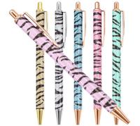 INOOMP Zebra Print Ballpoint Pens Suitable for Home and Office Use, Creative Appearance 6pcs with Ergonomic Design and Portable Plastic Body, Fine Point Writing Pens for Teens and