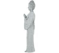 INOOMP Zen Buddha Statue for Fish Tank Aquarium Decor, Sandstone Effect Buddha Figurine Standing Hands, Chinese Style Desktop Ornament for Home and Garden Aquatic Decoration