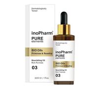 inoPharm Pure Elements Face Serum with Organic Rose Hip and Evening Primrose Oil Nourishing Face and Neck Dry Oil Serum with Rich Formula 30 ml
