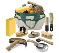 inoreal Professional 10 Pieces Horse Grooming Kit with Tote Bag, Horse Brush & Curry Comb Set for Effective Grooming and Bathing, Equine Coat Care Tack Room Supplies, Horse Gifts for Girls