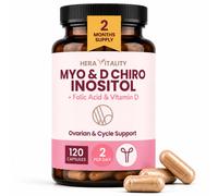 Inositol Capsules for Women - Myo & D-Chiro Inositol Complex for PCOS & Hormone Balance | 120 Capsules (2 Month Supply) | with Folic Acid & Vitamin