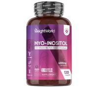 Inositol Tablets | 4000mg Myo-Inositol Supplements | with 1.5mg Vitamin B6, 200μg Vitamin B9 as Folic Acid & 100μg Chromium | 120 Vegan Tablets | Made in Britain | Non-GMO & Gluten Free