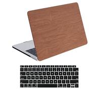 iNOTOGG Compatible with MacBook Air 13 inch Case M5 2026 M4 M3 M2 2025-2022 A3449 A3240 A3113 A2681, Classic PU Leather Air 13.6 Inch Case Anti-Scratch Hard Shell Case with Keyboard Cover, Wood Brown