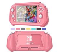 iNOTOGG Compatible with Nintendo Switch Lite Screen Protector Case Cover with Hand Grip, Detachable Protective Case with Shockproof and Anti-Scratch Design for Nintendo Switch Lite, Coral