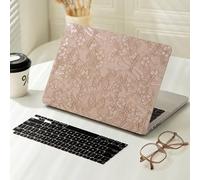 iNOTOGG for MacBook Air 13 inch Case M5 M4 M3 M2 M1 2026-2022,GardenApricot | PU Leather Air 13.6 Inch Case A3449 A3240 A3113 A2681, Classic Wood Print Slim Hard Shell Protective Case with Keyboard Cover