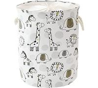 INough 58 L Laundry Basket Toy Storage Baskets Extra Large Baby Hamper for Kids, Nursery Hamper Foldable Toy Basket Washing Basket with Drawstring Closure Toy Storage for Living Room (Giraffe)