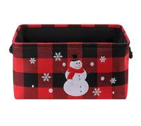 INough Christmas Baskets, Large Red Buffalo Plaid Collapsible Storage Basket with Handles, Empty Holiday Gift Basket for Toys, Blankets, Baby Items and Christmas Home Decorations