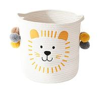 INough Toy Storage Baskets Cotton Rope Basket Dog Toy Box Kids Laundry Basket Woven Blanket Basket with Handles Cute Animal Laundry Hamper, Gift Basket for Baby Room Décor (Lion)
