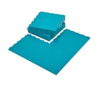 InOut Flooring 15 Teal Tiles - High Durability Coloured Flooring Tiles - Interlocking Versatile Training Surface - Roller Skate Indoor & Outdoor Dance Floor Tiles, Basketball Tiles, Multi Sports Floor