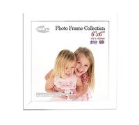 Inov8 British Made Real Wood Picture/Photo Frame 6x6" Inch(15x15cm) - Auckland 20mm Pine White