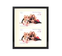 Inov8 British Made Traditional Picture/Photo Frame, 12x10 Dual Aperture with Two 7x5-inch Insets, Value Black