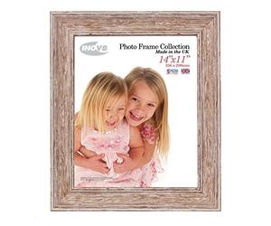 Inov8 British Made Traditional Picture/Photo Frame, 14x11-inch, Large Washed Walnut