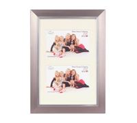 Inov8 British Made Traditional Picture/Photo Frame, Pewter Silver Inset, 12x8 Dual Aperture with Two 6x4-inch Insets, Pack of 4, Pewter Silver Inset