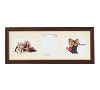 Inov8 British Made Traditional Picture/Photo Frame, Triple Aperture with 2 Landscape & 1 Portait 7x5-Inch Insets, Ripple Brown