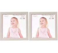 INOV8 Framing British Made Traditional Picture/Photo Frame, Soft Grey, 8x8 inch, 8x8 (Pack of 2)
