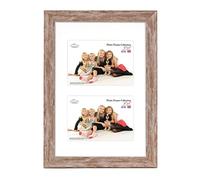 Inov8 Framing Photo Frame, Wood, Washed Walnut, 12x8 Dual Aperture, PFES-SWWA-DA1