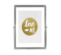 Inov8 Framing Tarnish Resistant Silver Designer Floating Picture Frame with Fold Out Kick Stand for 5x7 inch (12x17cm) Photo