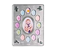 Inov8 Framing Tarnish Resistant Silver Plated Picture Frame - Tarnish Resistant Silver Plated Picture Frame - Baby 1st Year with 12 Monthly Photos