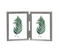 Inov8 Framing Tarnish Resistant Silver Plated Picture Frame - Thin Edge Double Frame Design for Two Photos 2.5x3.5 Inch (6.5 x 9cm)