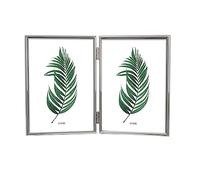 Inov8 Framing Tarnish Resistant Silver Plated Picture Frame - Thin Edge Double Frame Design for Two Photos 7x5 Inch (18x12cm)