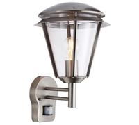 INOVA Outdoor Lights with Sensor - Security Lights Outdoor Motion Sensor - Brushed Stainless Steel PIR Motion Sensor Lights- Motion Detector Outside Lights, IP44 Weatherproof Lights (1 Bulb Included)