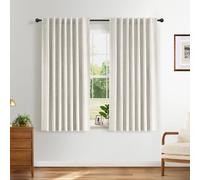 INOVADAY 100% Blackout Curtains 63 Inch Drop 2 Panels Thermal Insulated Curtain, Back Tab Rod Pocket Curtains with Coating Back Layer for Bedroom Living Room,50" W x 63" L,Beige