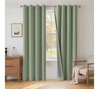 INOVADAY 100% Blackout Curtains 72 Inch Drop 2 Panels, Thermal Insulated Eyelet Curtains with Coating Back Layer for Bedroom & Living Room, 50" W x 72" L, Sage Green