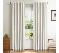 INOVADAY 100% Blackout Curtains 84 Inch Drop 2 Panels Thermal Insulated Curtain, Back Tab Rod Pocket Curtains with Coating Back Layer for Bedroom Living Room,50" W x 84" L,Beige