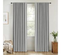 INOVADAY 100% Blackout Curtains for Bedroom 72 Inch Drop 2 Panels Thermal Insulated Curtains for Living Room, Back Tab Rod Pocket Grey Curtains with Coating Back Layer,50" W x 72" L