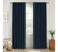 INOVADAY 100% Blackout Curtains for Bedroom 72 Inch Drop 2 Panels Thermal Insulated Curtains for Living Room, Back Tab Rod Pocket Navy Blue Curtains with Coating Back Layer,50" W x 72" L