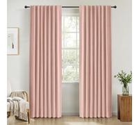 INOVADAY 100% Blackout Curtains for Bedroom 84 Inch Drop 2 Panels Thermal Insulated Curtains for Living Room, Back Tab Rod Pocket Blush Pink Curtains with Coating Back Layer,50" W x 84" L
