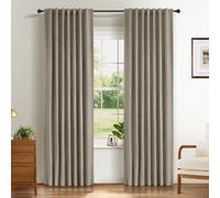 INOVADAY 100% Blackout Curtains for Bedroom 84 Inch Drop 2 Panels Thermal Insulated Curtains for Living Room, Back Tab Rod Pocket Curtains with Coating Back Layer,50" W x 84" L,Linen