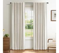 INOVADAY 100% Blackout Curtains for Bedroom 84 Inch Drop 2 Panels Thermal Insulated Curtains for Living Room, Back Tab Rod Pocket Cream Curtains with Coating Back Layer,50" W x 84" L