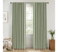 INOVADAY 100% Blackout Curtains for Bedroom 84 Inch Drop 2 Panels Thermal Insulated Curtains for Living Room, Back Tab Rod Pocket Lightsage Curtains with Coating Back Layer,50" W x 84" L