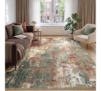 INOVADAY Abstract Living Room Rug 150x210 cm Washable Red/Blue/Brown/Multi