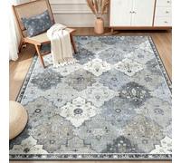 INOVADAY Boho Rugs Living Room 120x170 cm Vintage Washable Rug Grey/Brown